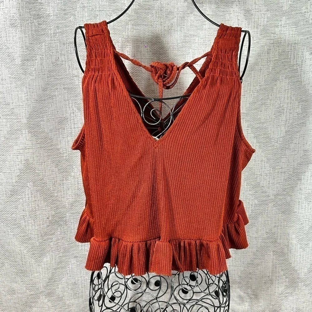 Free People no excuses cropped top in terracotta size XS